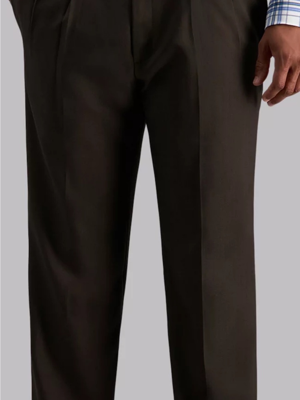 Haggar Men's e clo pleated Classic Dress Pants in Dark Brown 42x32